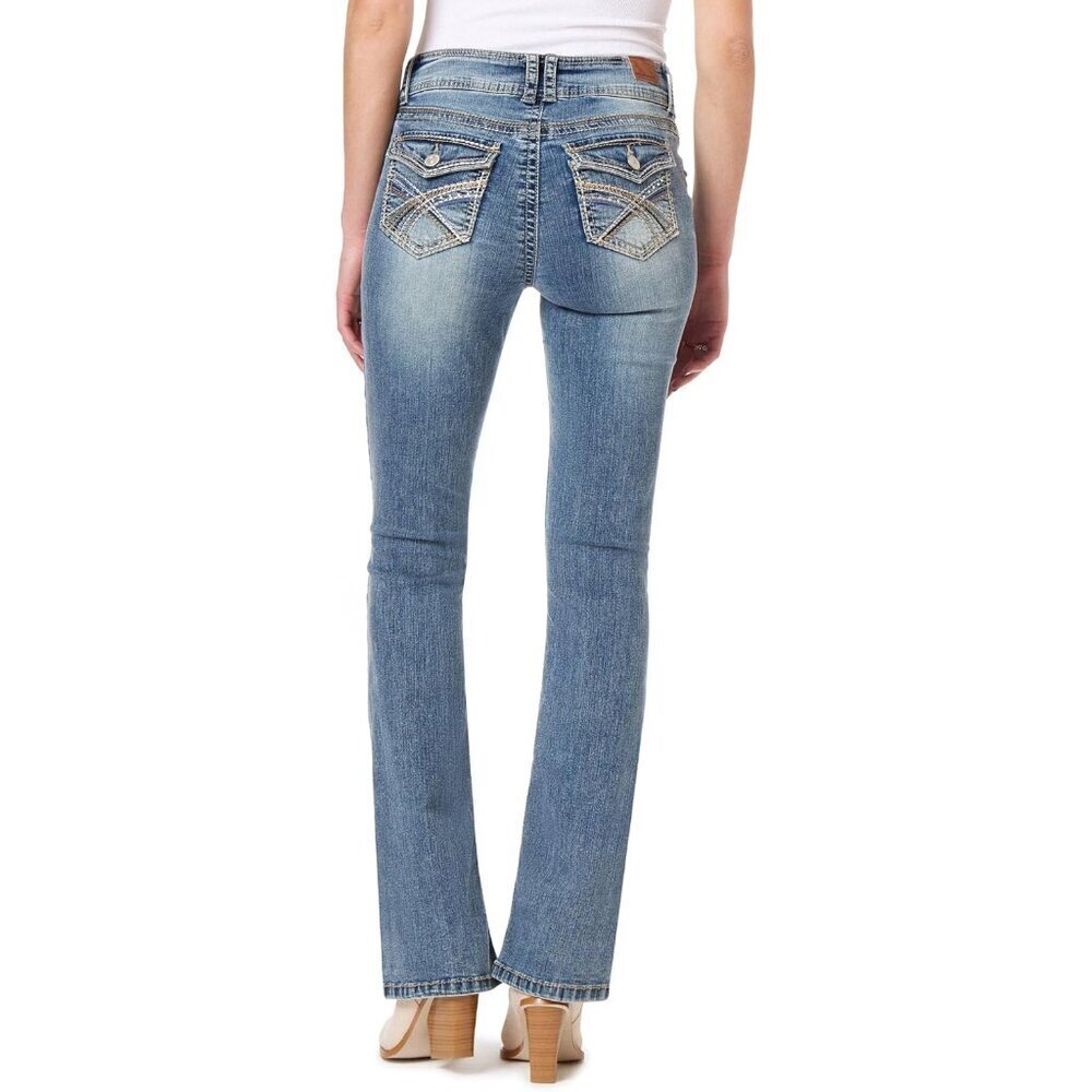 Bootcut Jeans for Women Mid Rise Curvy Stretch Denim Plus Size 0-24 - Picture 2 of 9